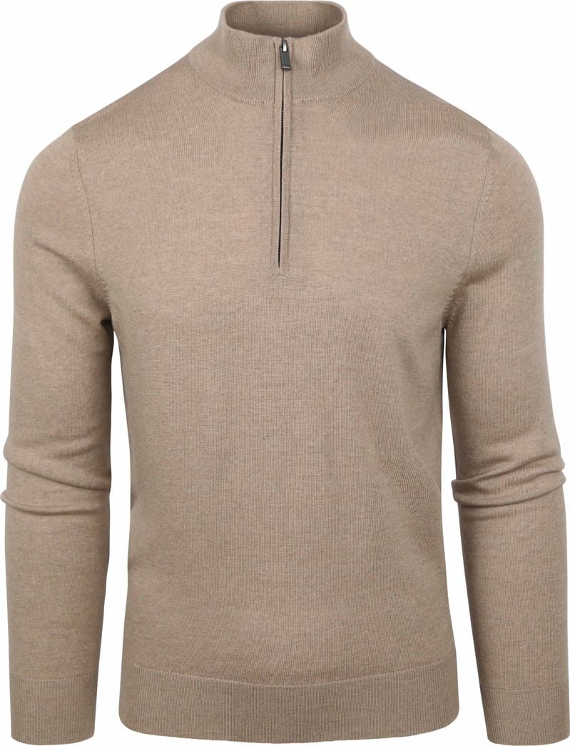 Suitable Merino Half Zip Pullover Beige - Größe 3XL von Suitable