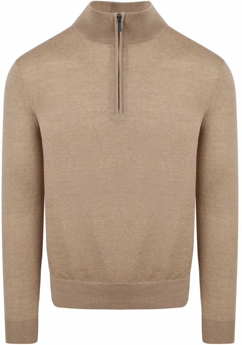 Suitable Merino Half Zip Pullover Beige - Größe 3XL von Suitable