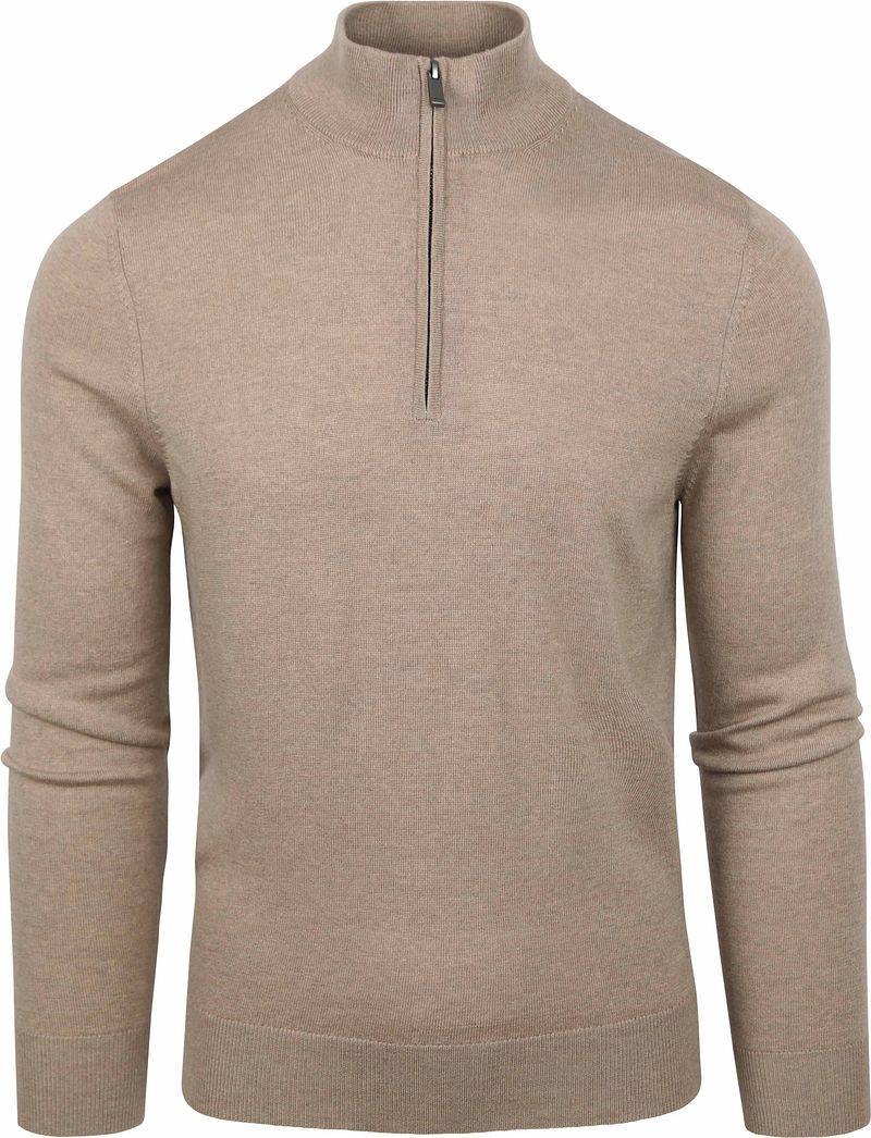 Suitable Merino Half Zip Pullover Beige - Größe XL von Suitable