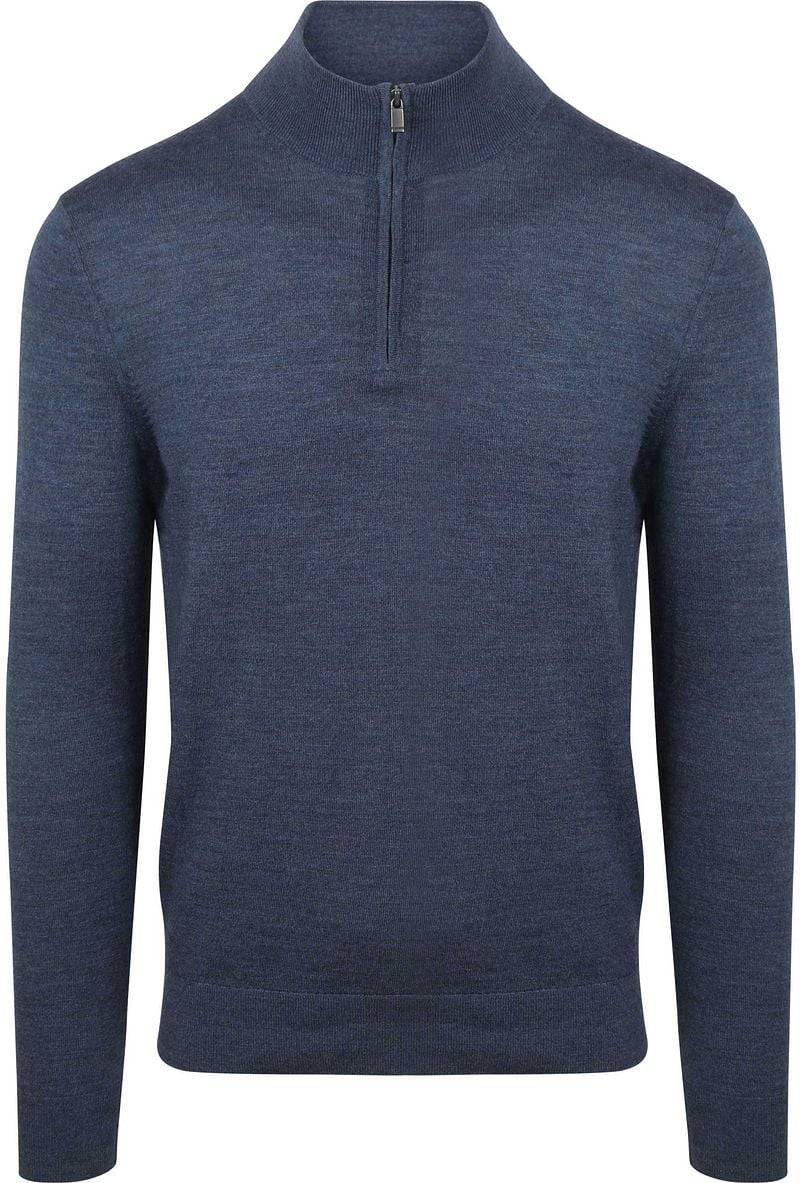 Suitable Merino Half Zip Pullover Denim Blau - Größe XXL von Suitable