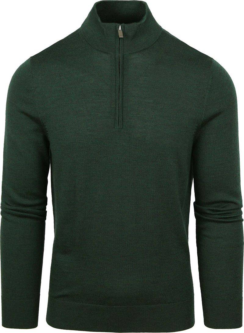 Suitable Merino Half Zip Pullover Dunkelgrün - Größe L von Suitable