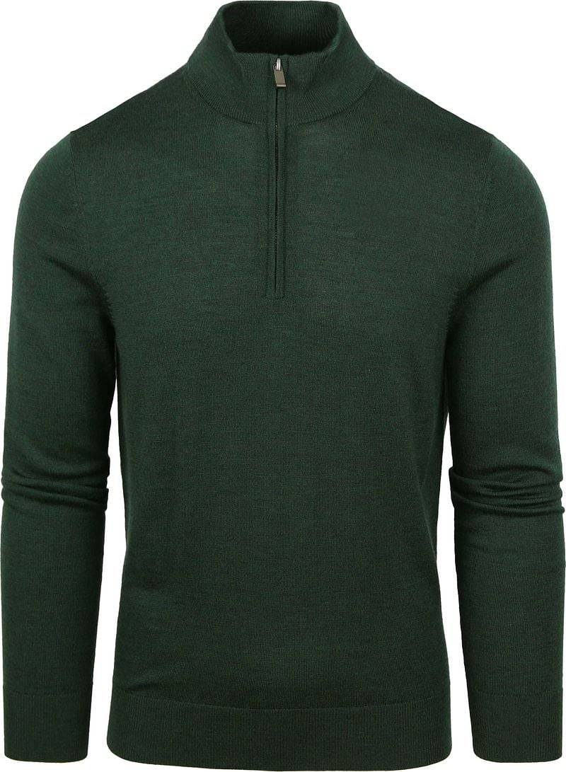 Suitable Merino Half Zip Pullover Dunkelgrün - Größe XXL von Suitable