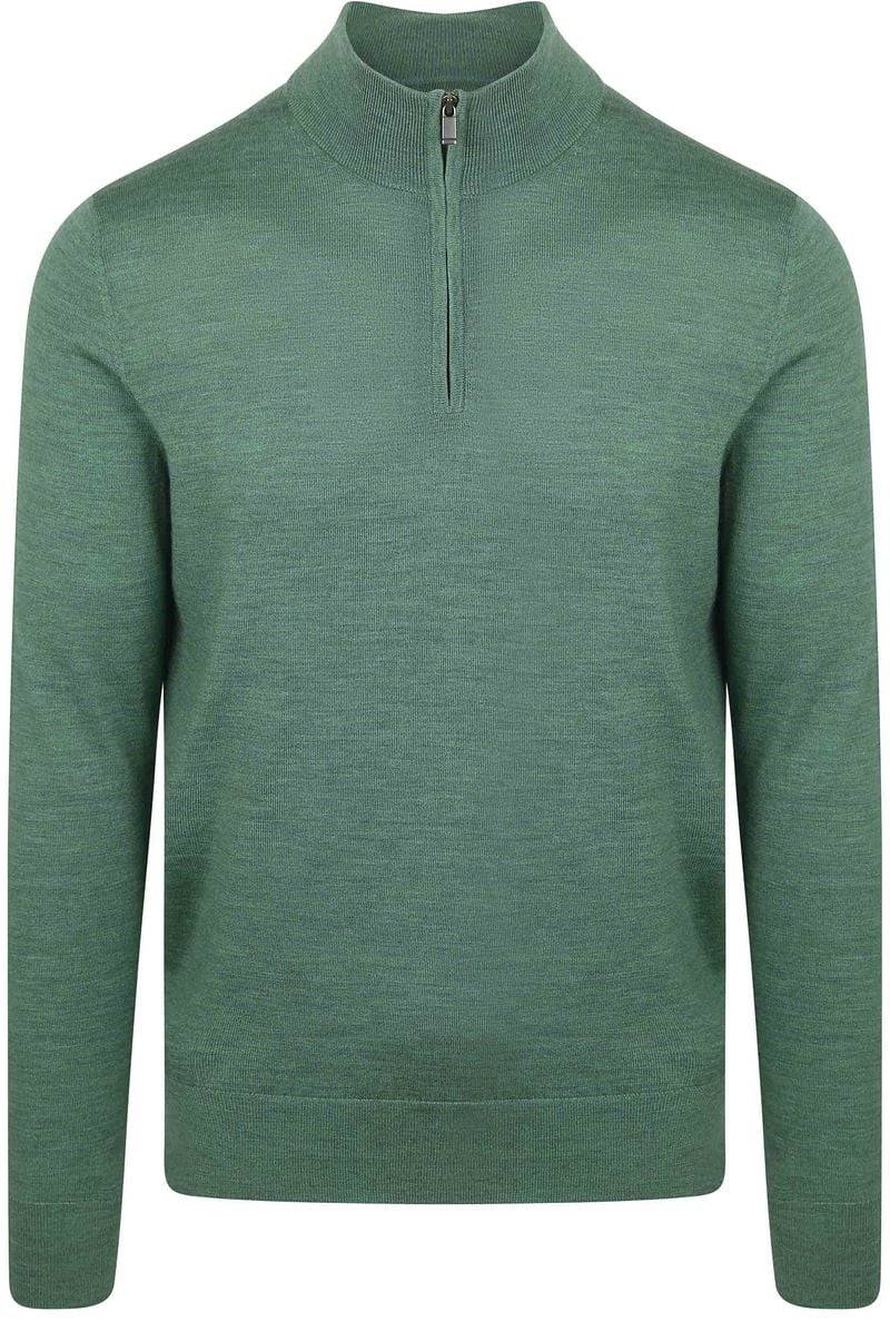 Suitable Merino Half Zip Pullover Mid Grün - Größe M von Suitable