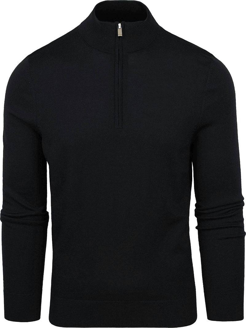 Suitable Merino Half Zip Pullover Schwarz - Größe L von Suitable