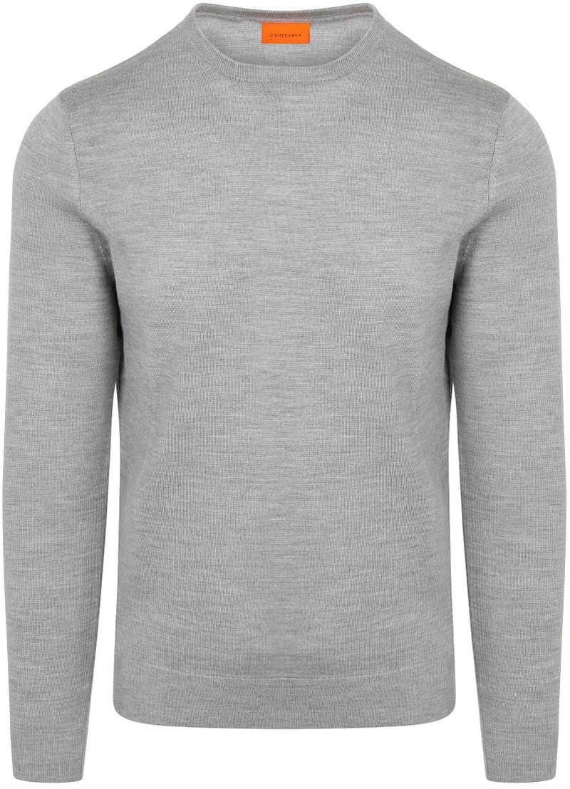 Suitable Merino Pullover Mid Grau - Größe M von Suitable