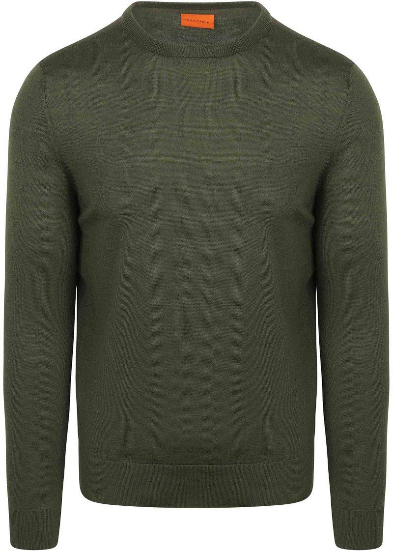 Suitable Merino Pullover Military Grün - Größe XXL von Suitable