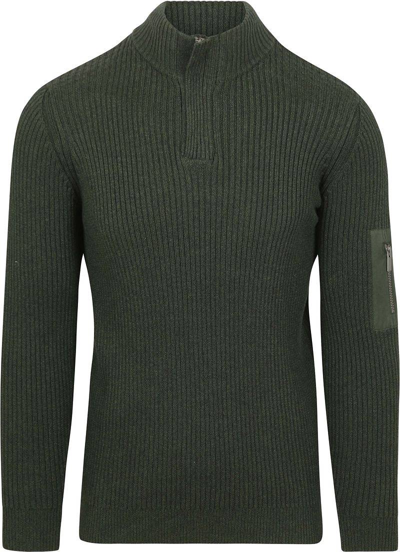 Suitable Mou Half Zip Pullover Dunkelgrün - Größe S von Suitable