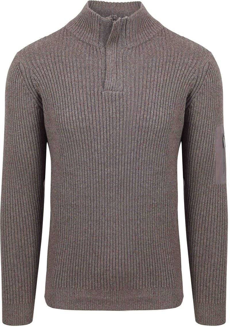 Suitable Mou Half Zip Pullover Taupe - Größe XXL von Suitable