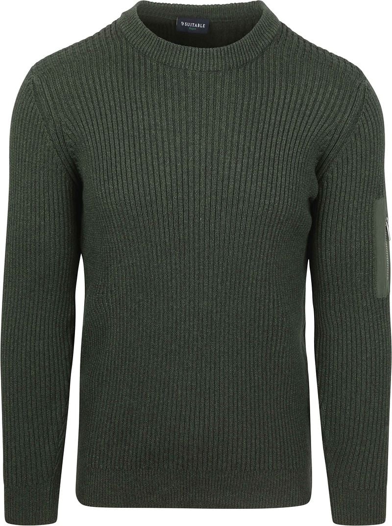 Suitable Mou Pullover Dunkelgrün - Größe XL von Suitable