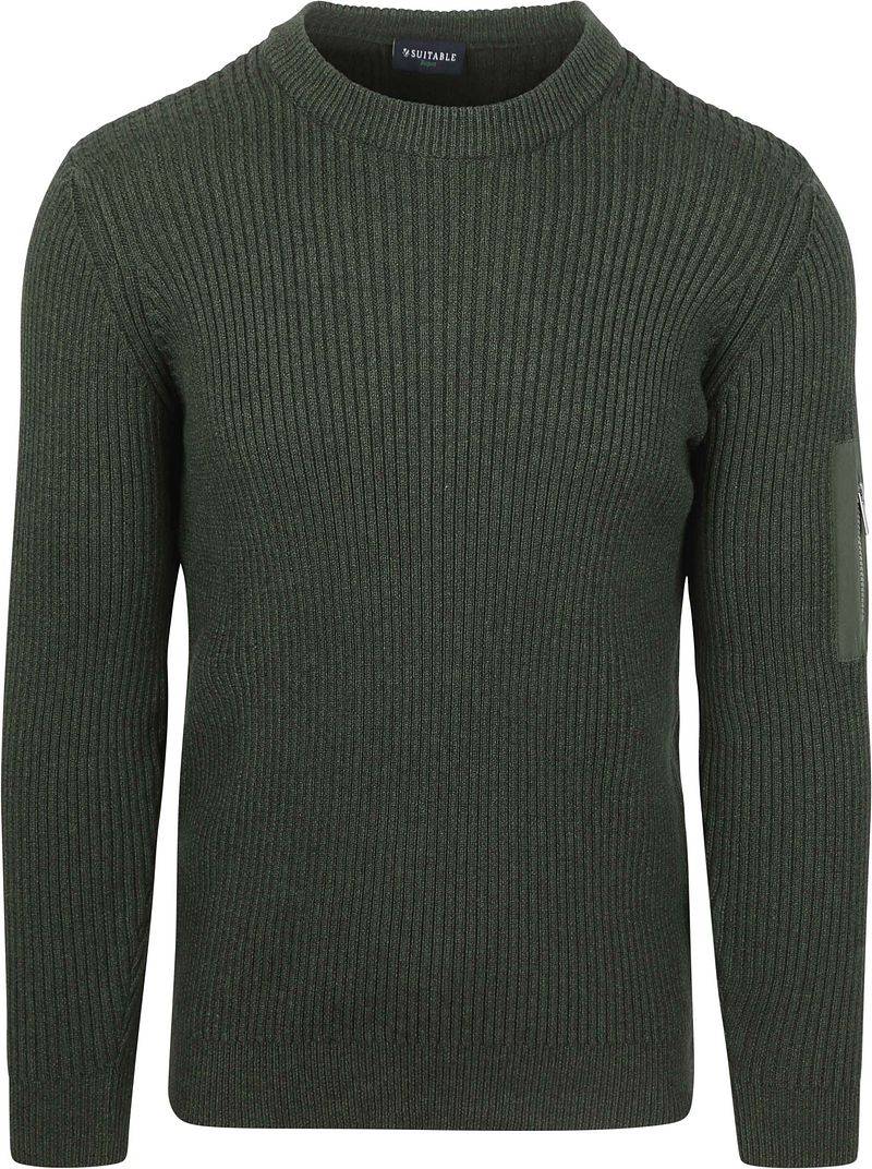 Suitable Mou Pullover Dunkelgrün - Größe XXL von Suitable