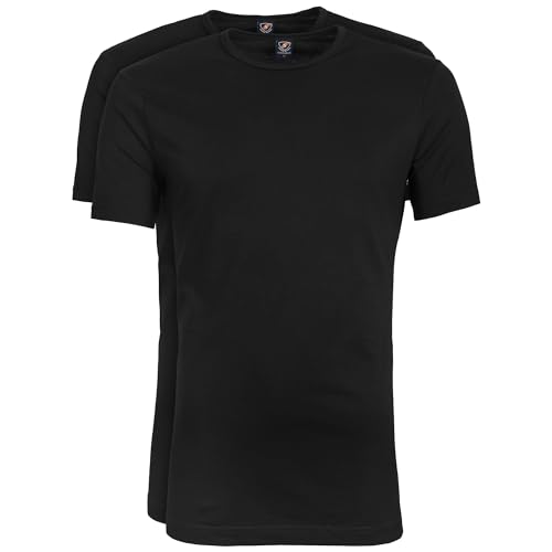 Suitable OTA T-Shirt Rundhalsausschnitt Schwarz 2-Pack - Grösse L - Herren - Bekleidung - Modern-fit - 100-2 O Black OTA von Suitable