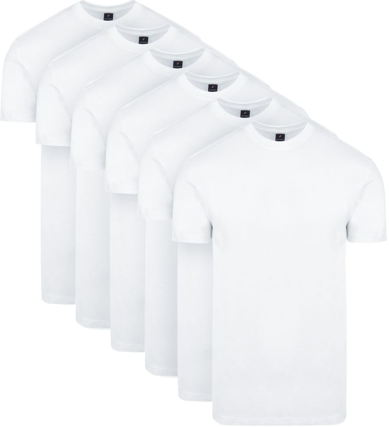 Suitable Obra T-Shirt Hoher Rundhalsausschnitt Weiß 6-Pack - Größe L von Suitable