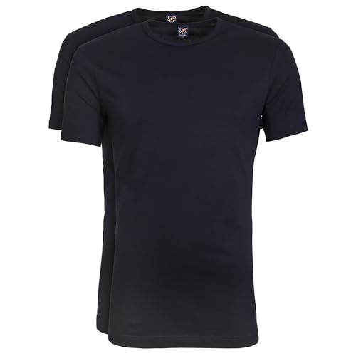 Suitable Ota T-Shirt Rundhalsausschnitt Marineblau 2-Pack - Grösse XXL - Herren - Bekleidung - Modern-fit von Suitable