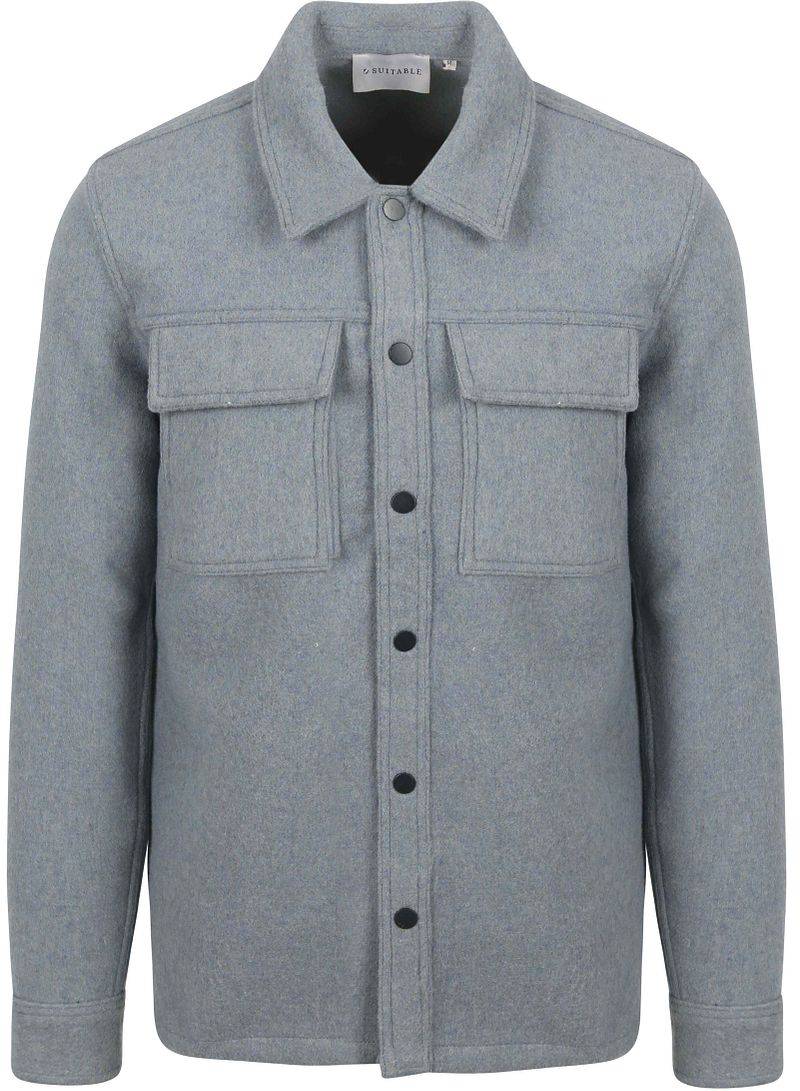 Suitable Overshirt Wool Blend Blau - Größe XXL von Suitable