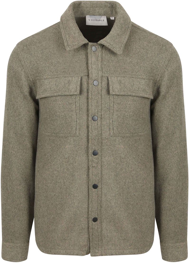 Suitable Overshirt Wool Blend Olivgrün - Größe XXL von Suitable