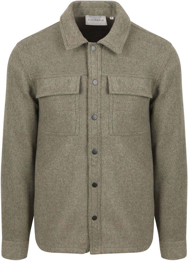 Suitable Overshirt Wool Blend Olivgrün - Größe XXL von Suitable