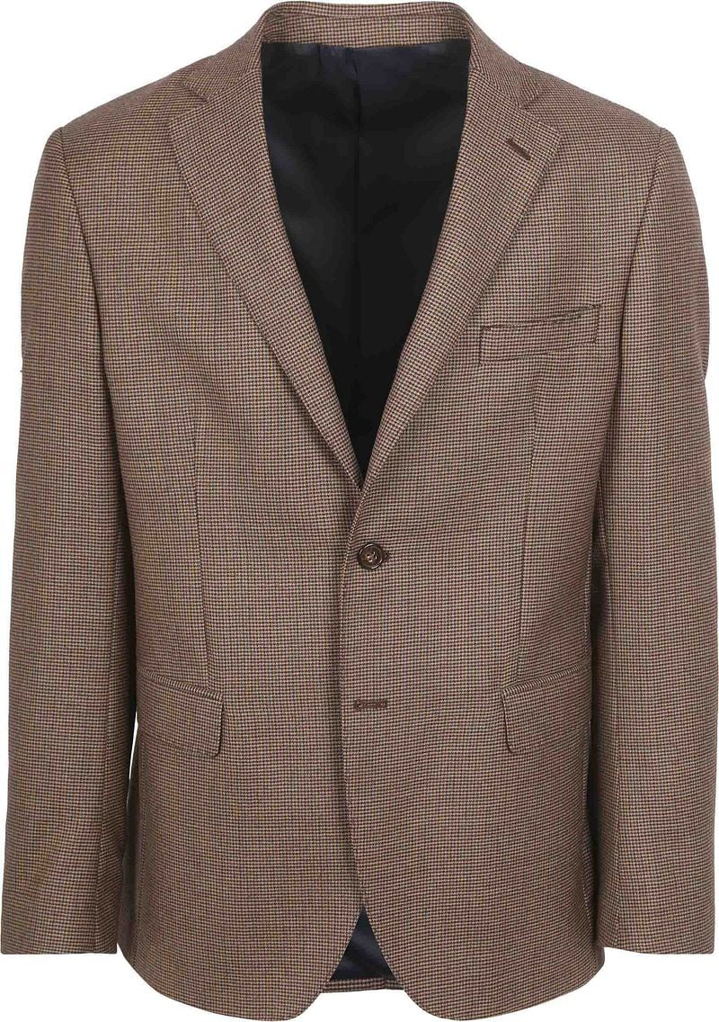 Suitable Pied De Poule Blazer Wolle Braun - Größe 48 von Suitable