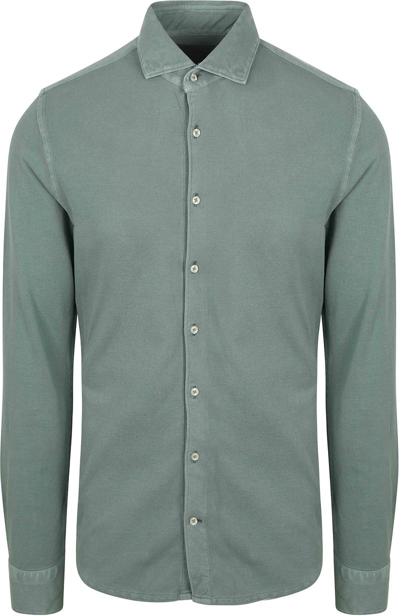Suitable Piqué Hemd Grün - Größe XXL von Suitable