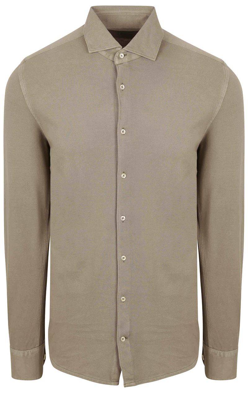 Suitable Piqué Hemd Taupe - Größe M von Suitable