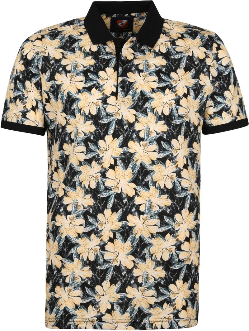 Suitable Polo Blumen Dunkelblau Navy - Größe L von Suitable