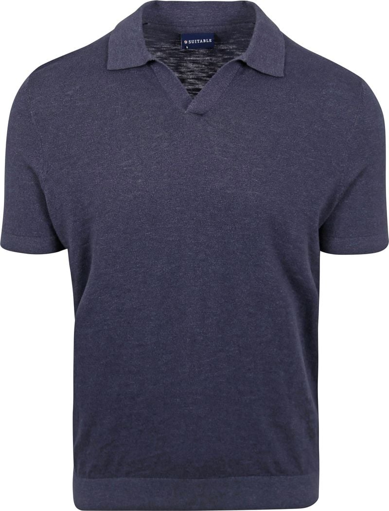 Suitable Poloshirt Riva Leinen Navy - Größe L von Suitable