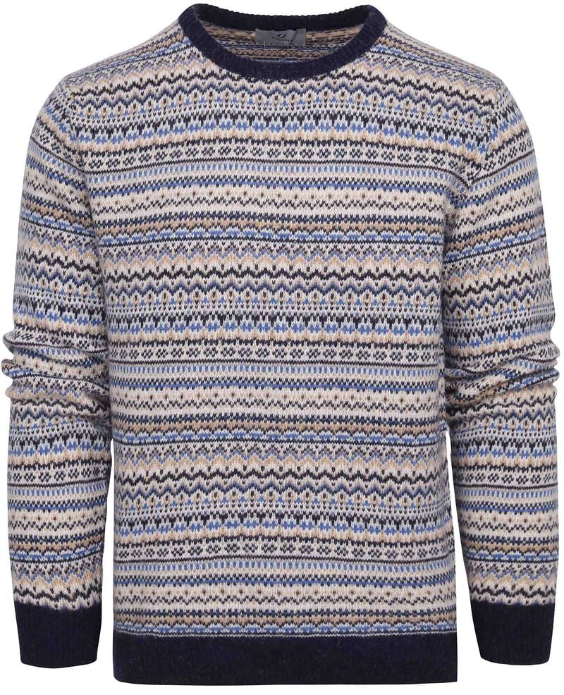 Suitable Prestige Fair Isle Pullover Beige - Größe 3XL von Suitable