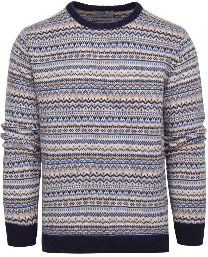 Suitable Prestige Fair Isle Pullover Beige - Größe XXL von Suitable