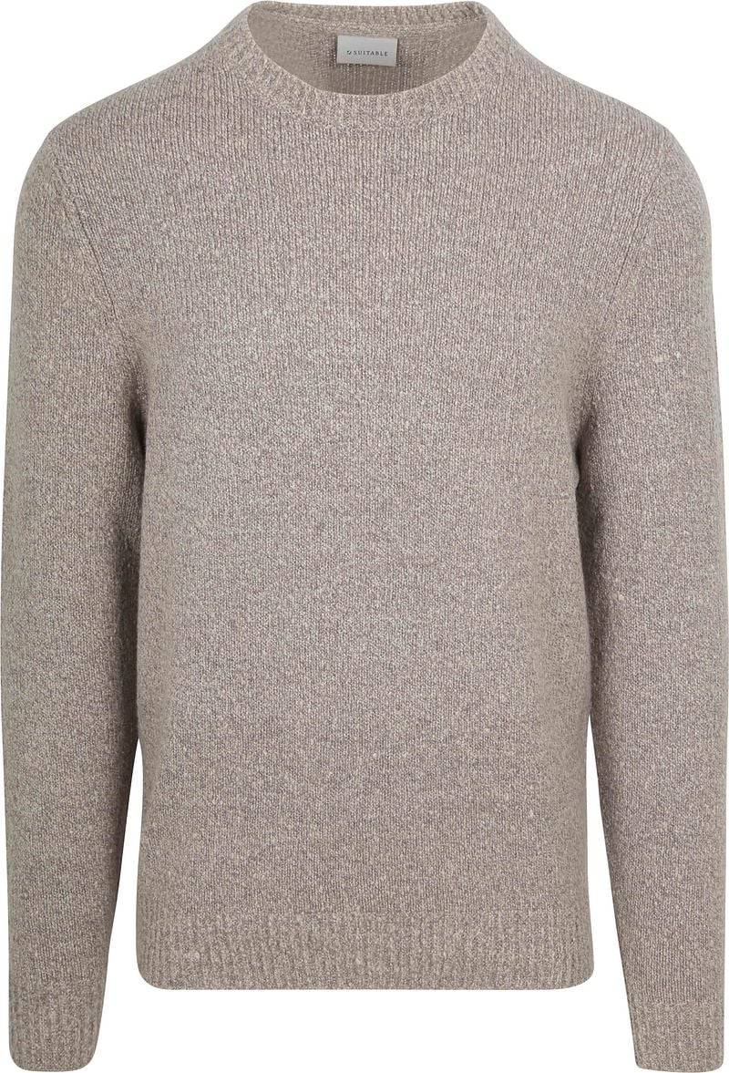 Suitable Pullover Boiled Wool Taupe - Größe XXL von Suitable