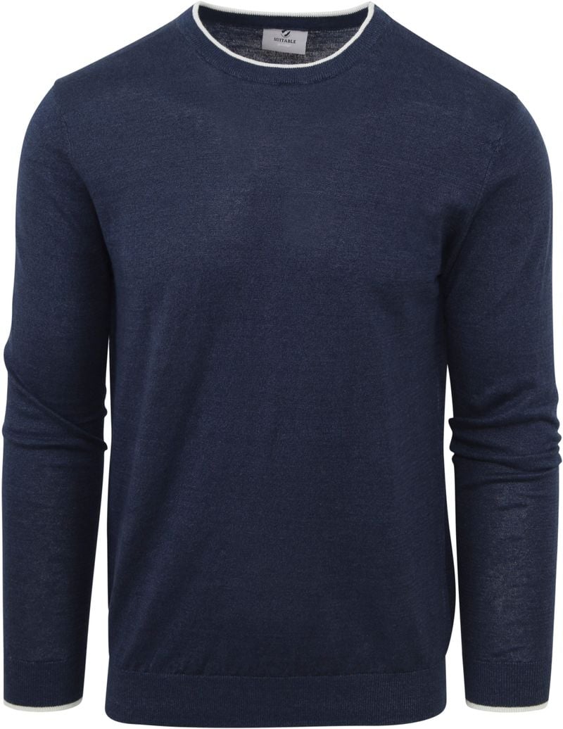 Suitable  Pullover O-Ausschnitt Johan Navy - Größe M von Suitable