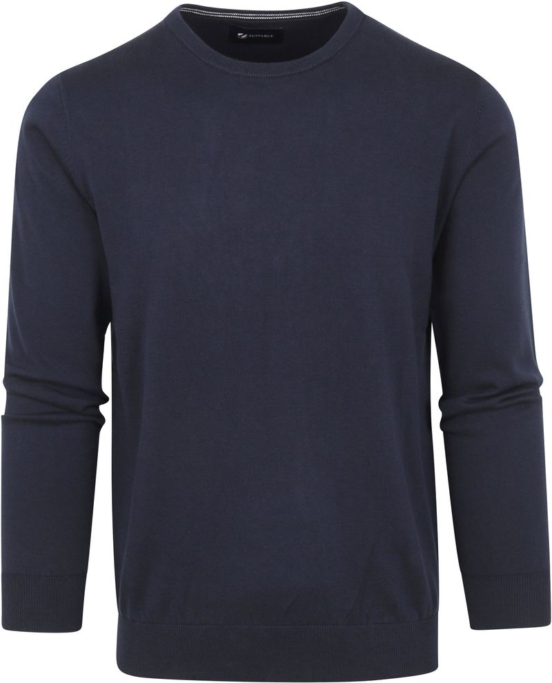 Suitable Oini Pullover O-Ausschnitt Navy - Größe XXL von Suitable