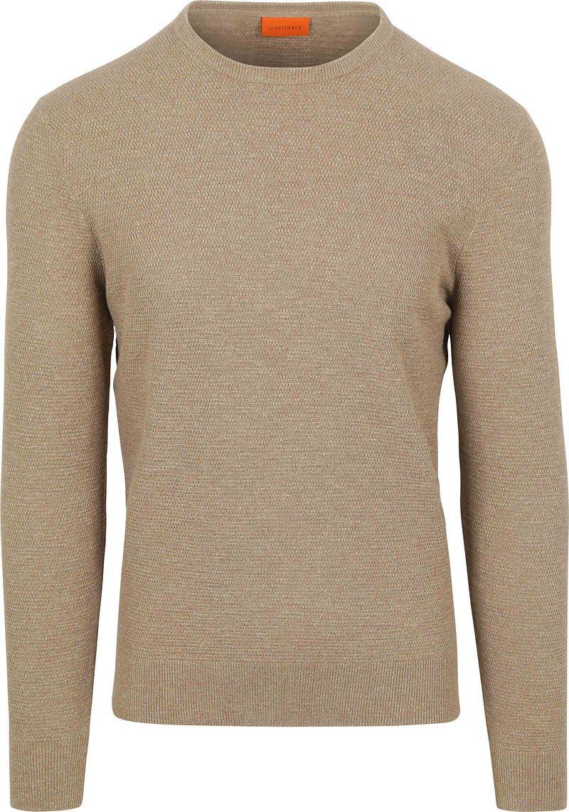 Suitable Pullover Structure Slub Beige - Größe M von Suitable