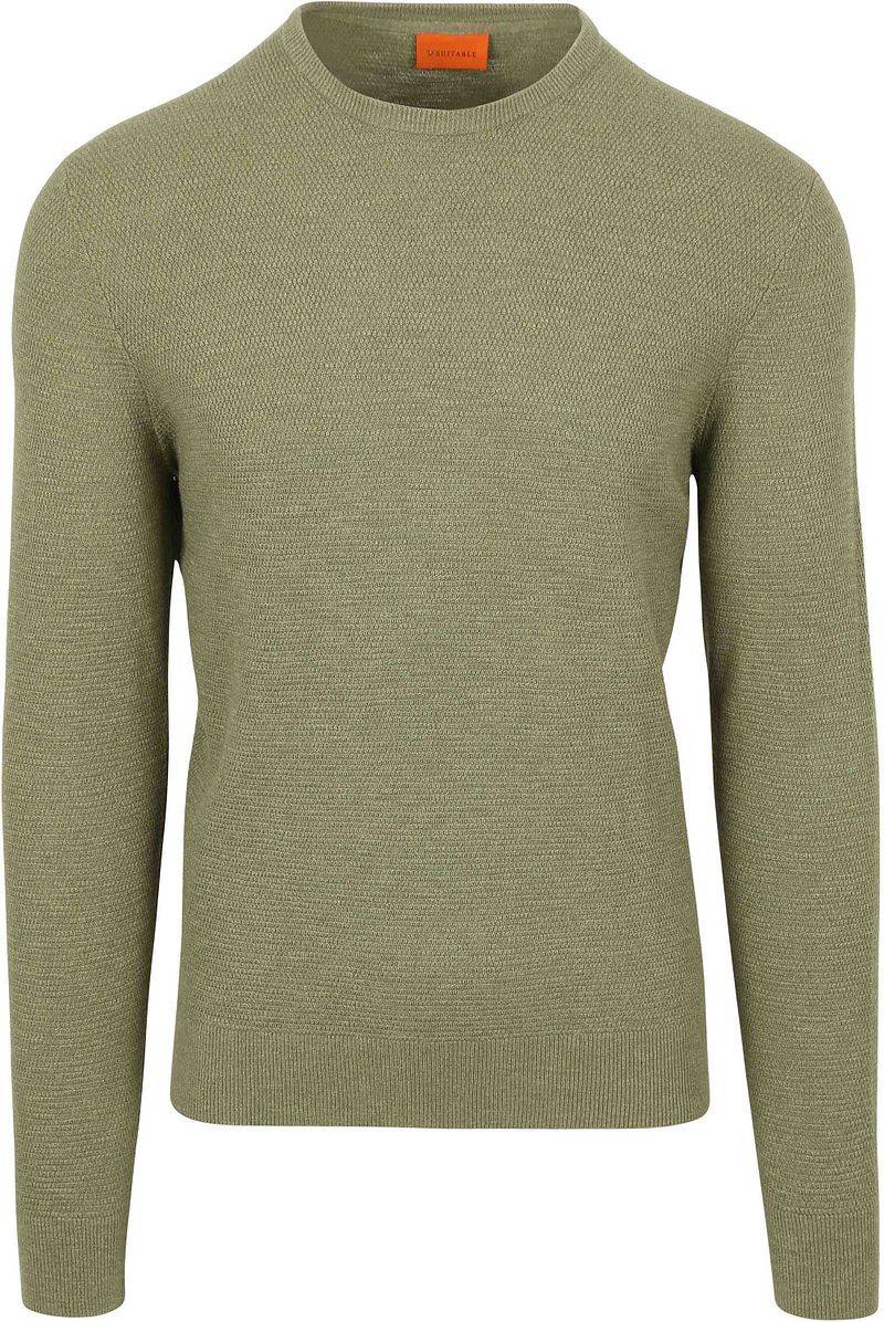 Suitable Pullover Structure Slub Olivgrün - Größe L von Suitable