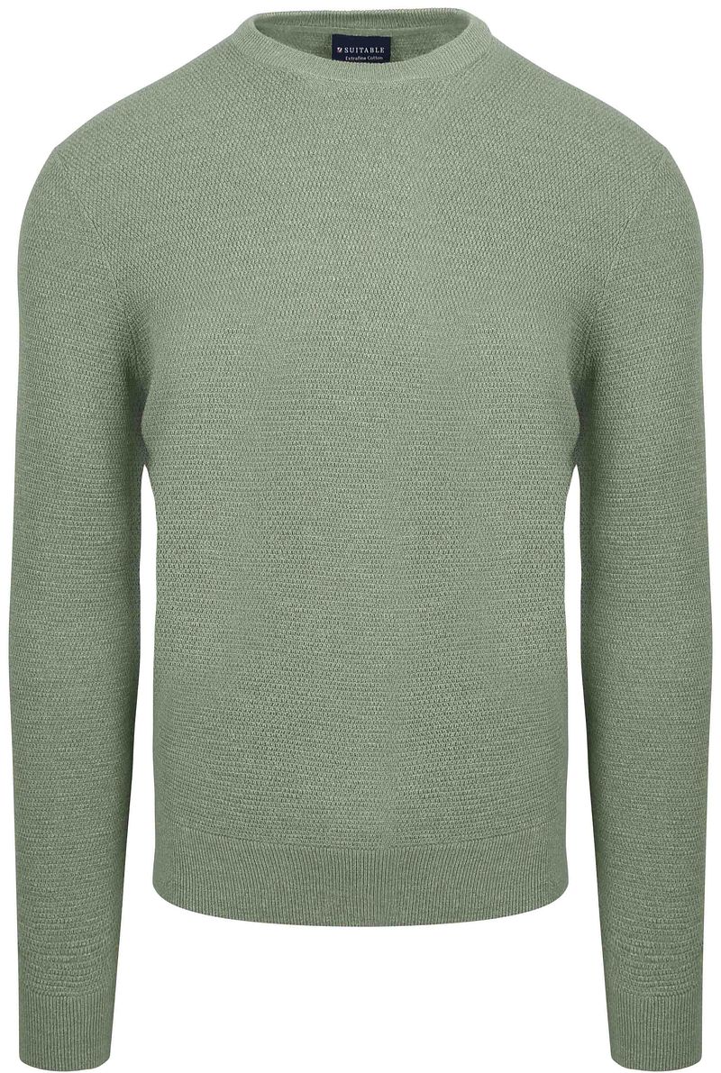 Suitable Pullover Struktur Grün - Größe XL von Suitable