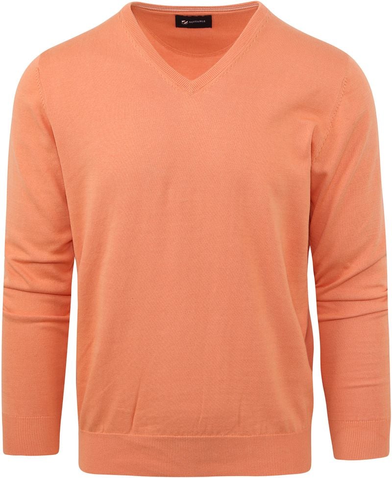 Suitable Pullover Vini V-Ausschnitt Orange - Größe 3XL von Suitable