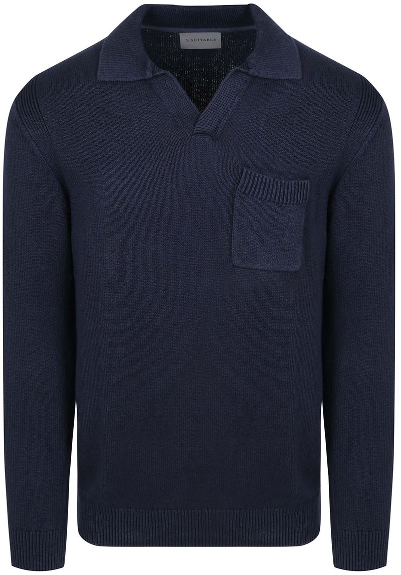 Suitable Raw Pullover Riva Knit Navy - Größe L von Suitable