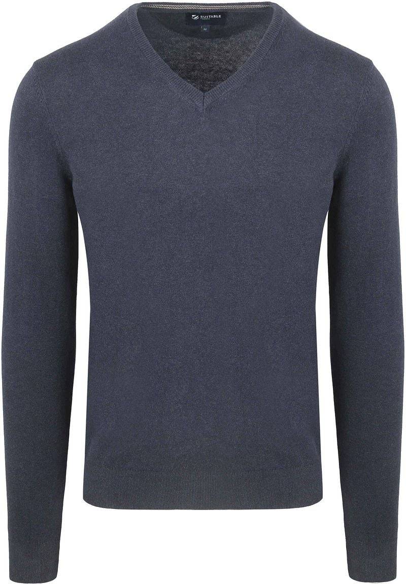 Suitable Respect Bio-Baumwolle Pullover Vinir Melange Dunkelblau - Größe L von Suitable