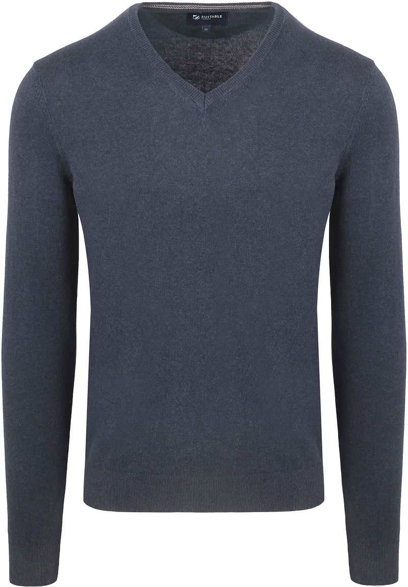 Suitable Respect Bio-Baumwolle Pullover Vinir Melange Dunkelblau - Größe S von Suitable