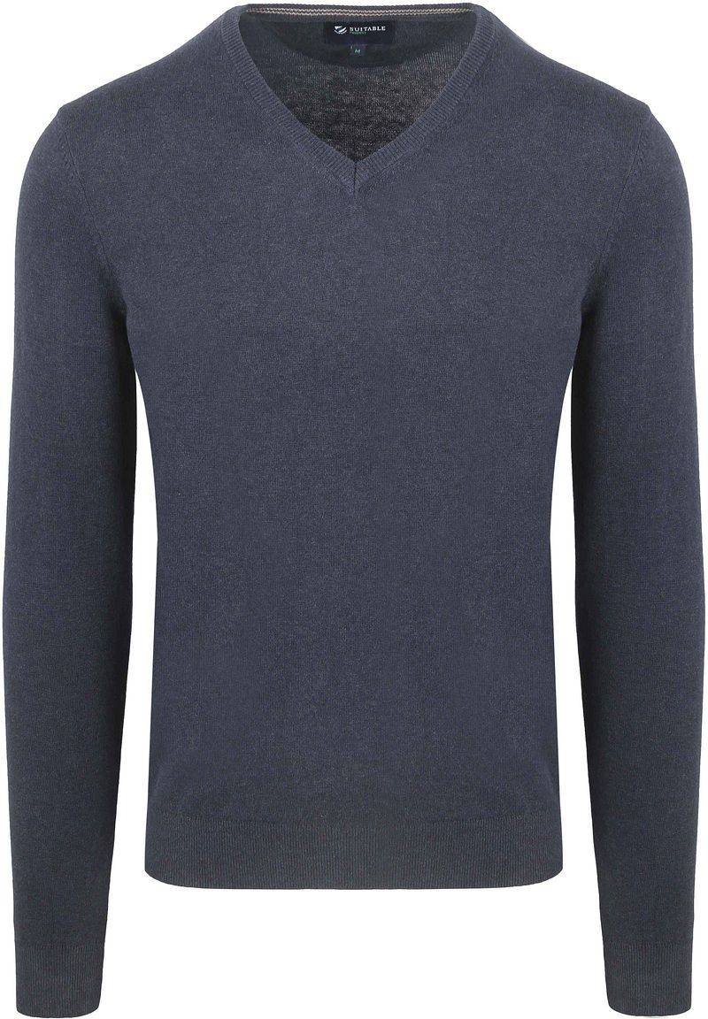 Suitable Respect Bio-Baumwolle Pullover Vinir Melange Dunkelblau - Größe XL von Suitable