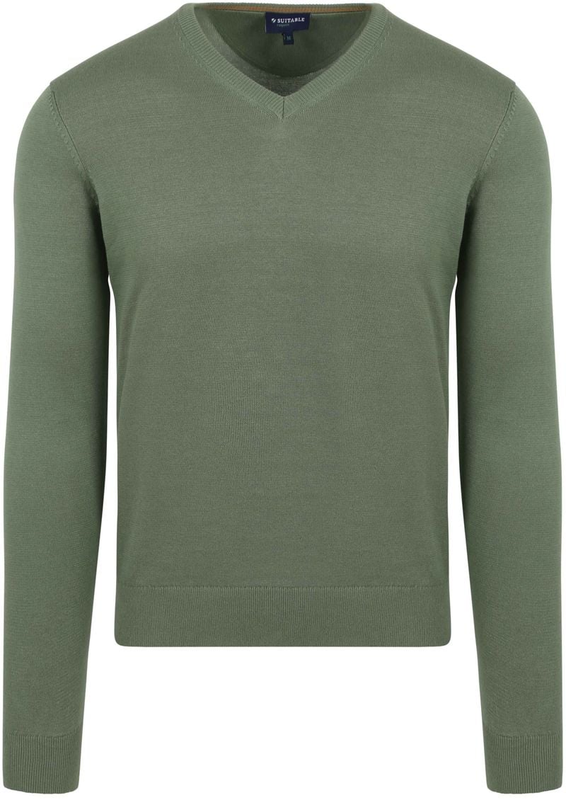 Suitable Respect Bio-Baumwolle Pullover Vinir Mid Grün - Größe L von Suitable