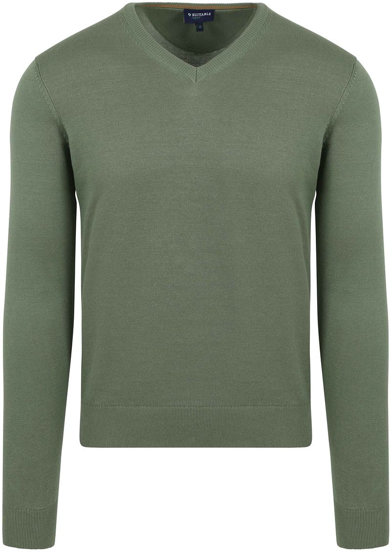 Suitable Respect Bio-Baumwolle Pullover Vinir Mid Grün - Größe M von Suitable