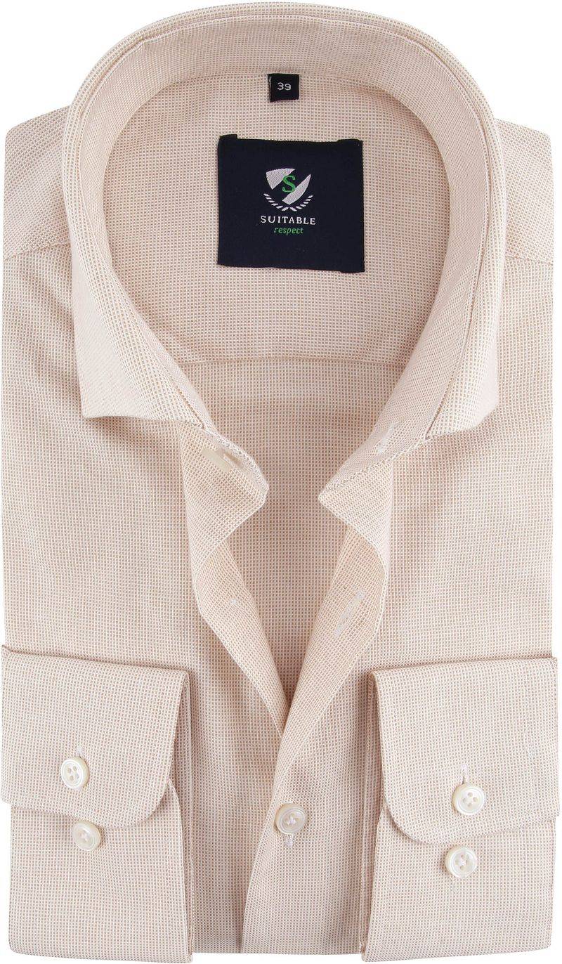 Suitable Respect Hemd Beige - Größe 42 von Suitable