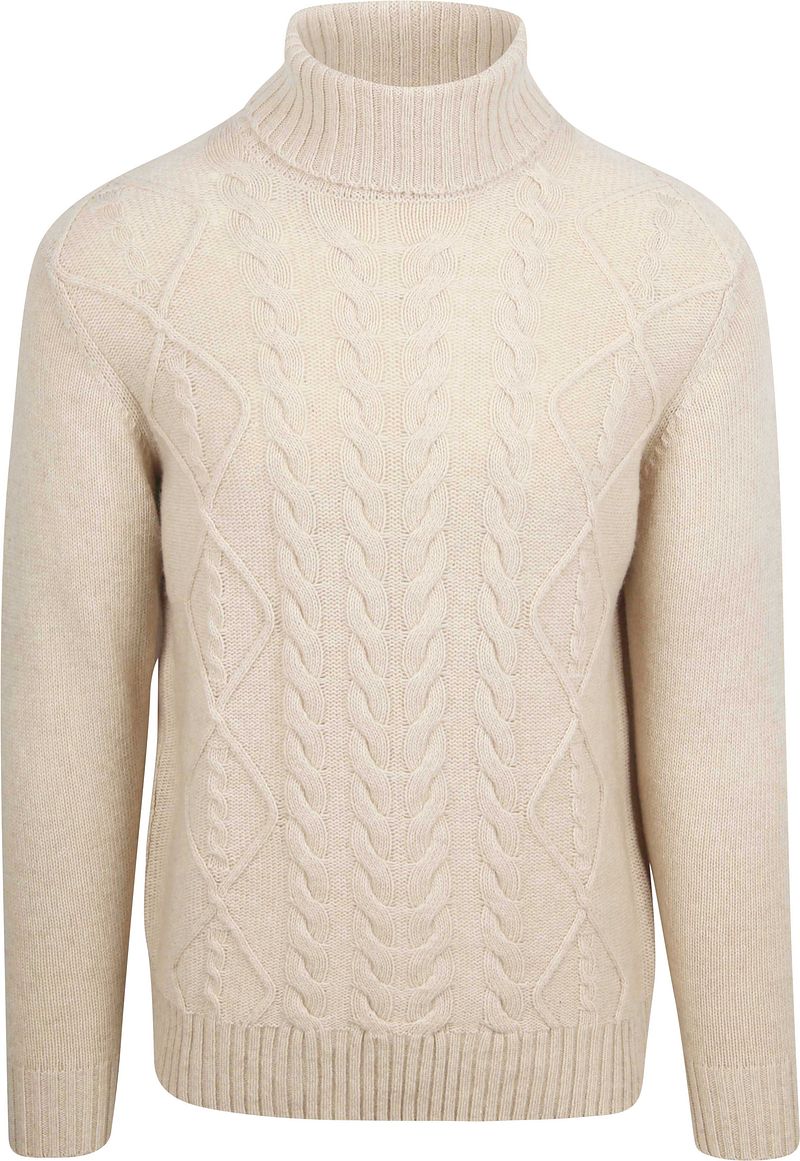 Suitable Rollkragen Cable Wolle Ecru  - Größe XL von Suitable