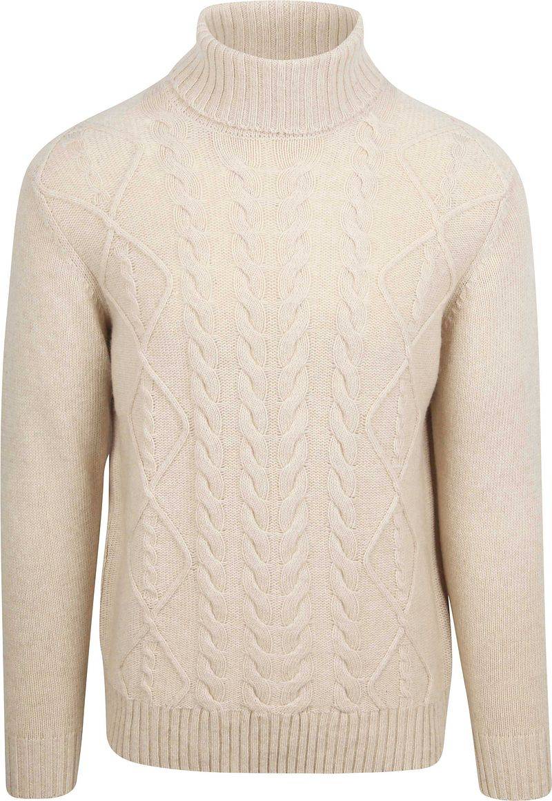 Suitable Rollkragen Cable Wolle Ecru  - Größe XL von Suitable
