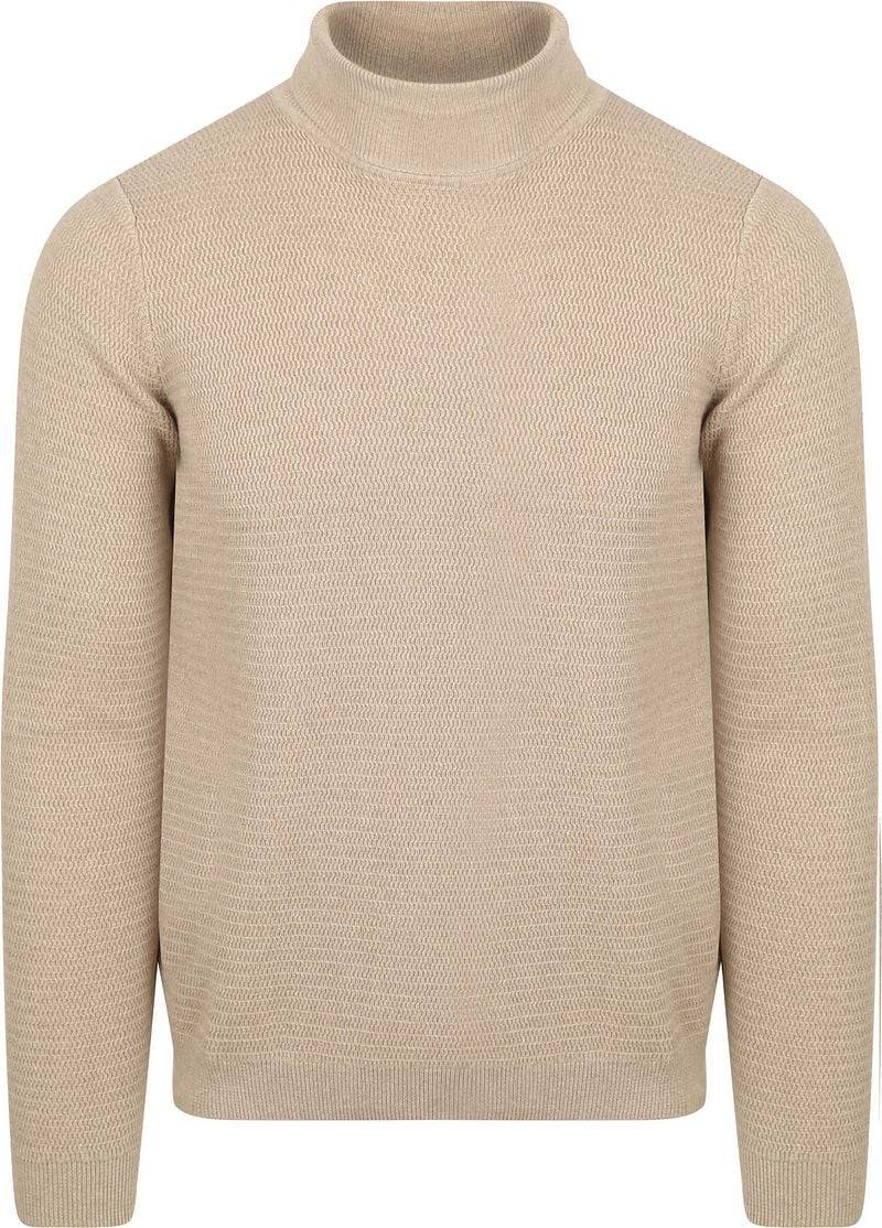 Suitable Rollkragenpullover Structure Melange Sand - Größe XXL von Suitable