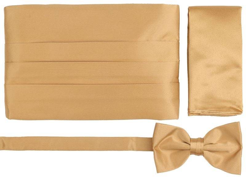 Suitable Set Kummerbund Flieg Einstecktuch Set Gold - von Suitable
