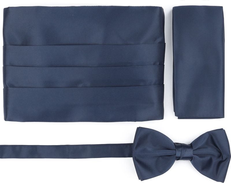 Suitable Set Kummerbund Flieg Einstecktuch Set Navy - von Suitable