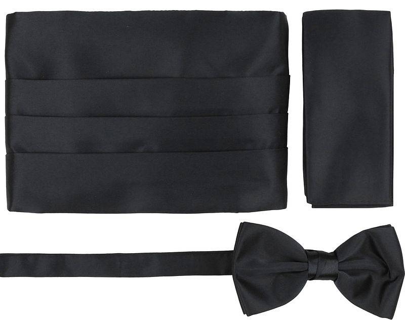 Suitable Set Kummerbund Flieg Einstecktuch Set Schwarz - von Suitable