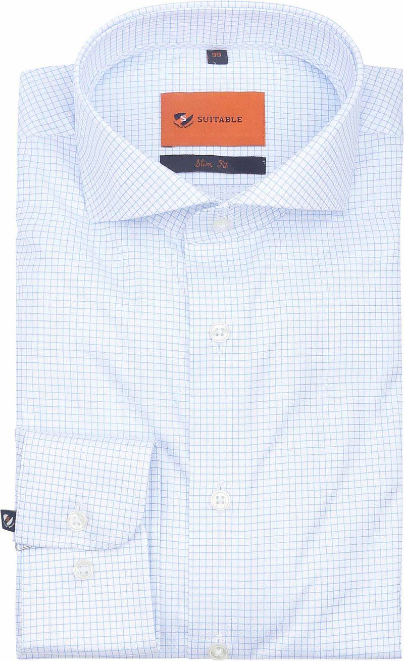 Suitable Shirt Stripe Light Blue Non Iron - Größe 39 von Suitable