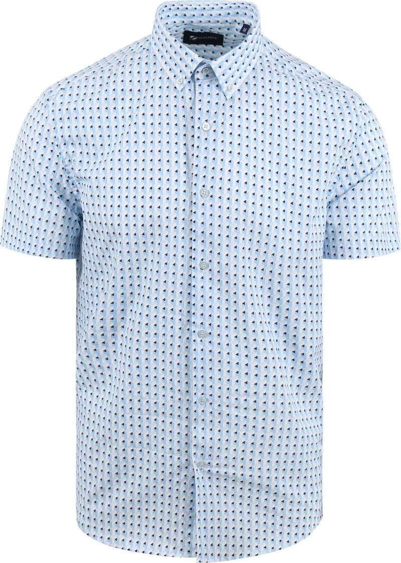 Suitable Short Sleeve Hemd Druck Blau - Größe 3XL von Suitable