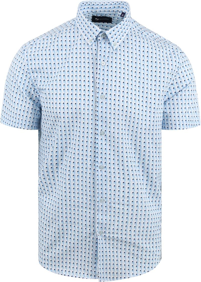 Suitable Short Sleeve Hemd Druck Blau - Größe L von Suitable